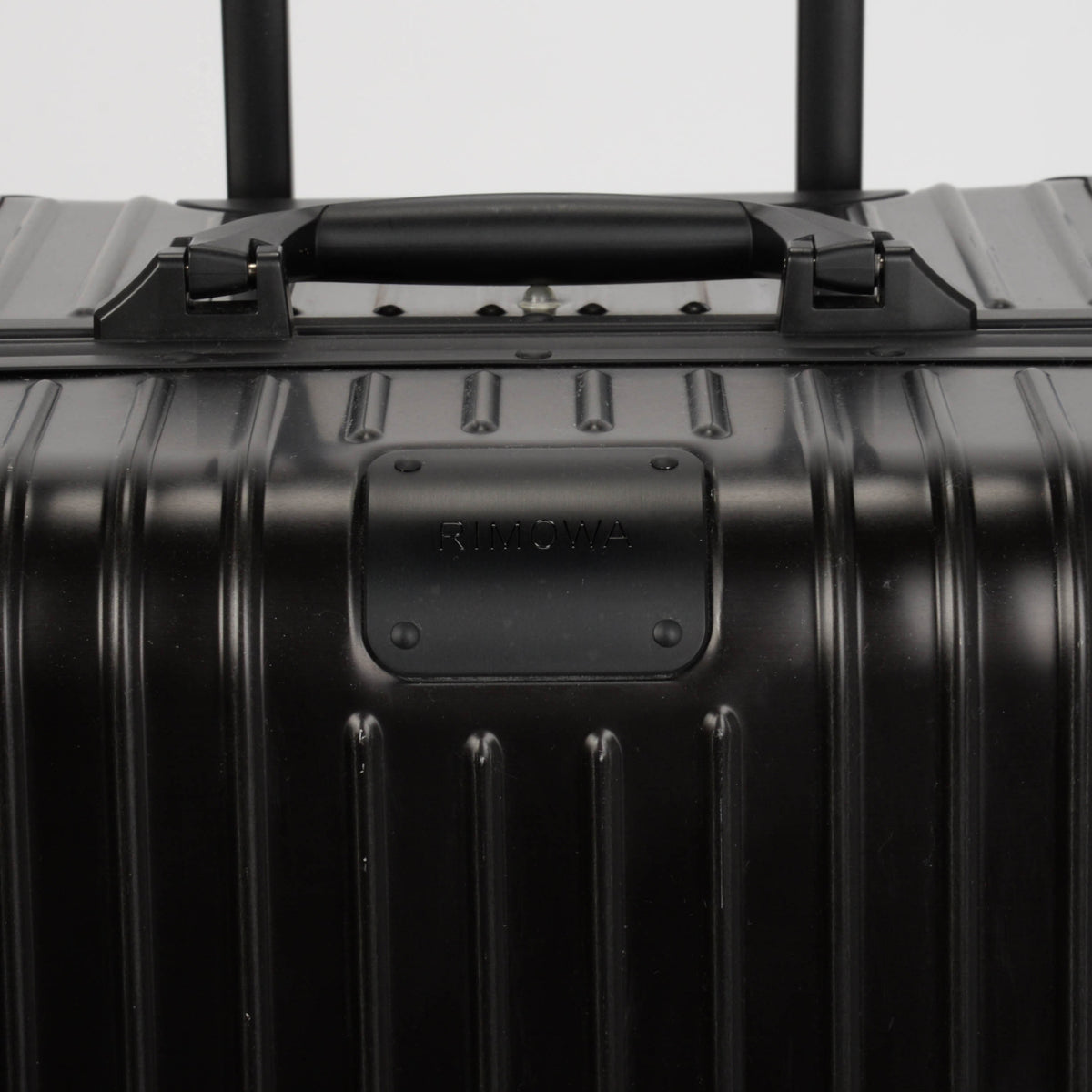 Rimowa Black Aluminium Trunk Plus Rolling Luggage