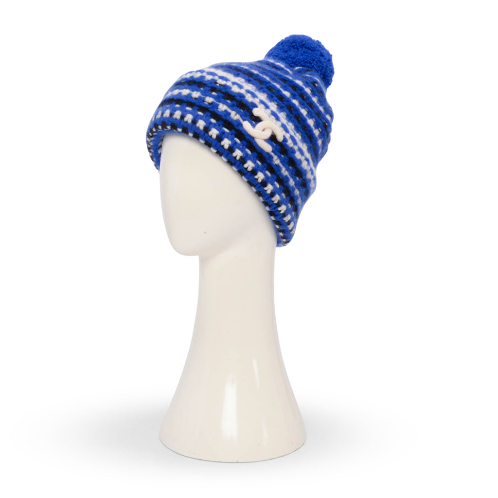 Chanel Blue Cashmere CC Beanie