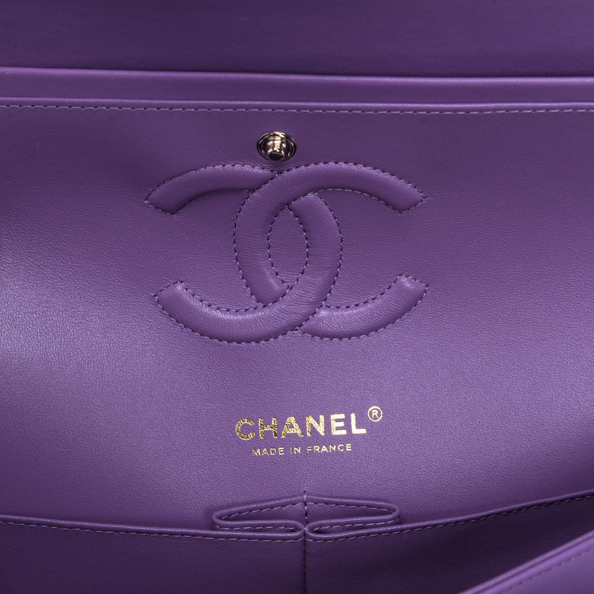 Chanel Purple Quilted Lambskin Medium Classic Flap Bag