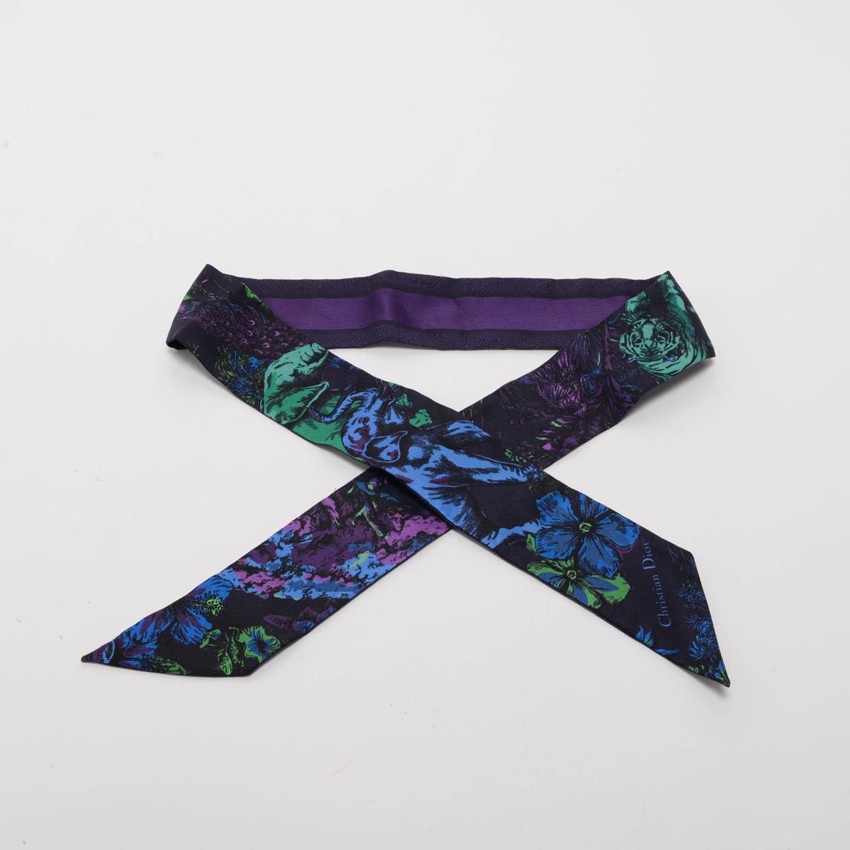 Dior Purple Silk Toile De Jouy Voyage Mitzah
