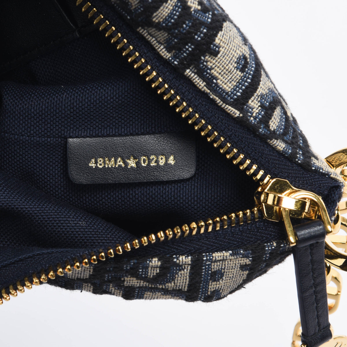 Dior Navy Oblique Jacquard Diorstar Hobo Chain Bag