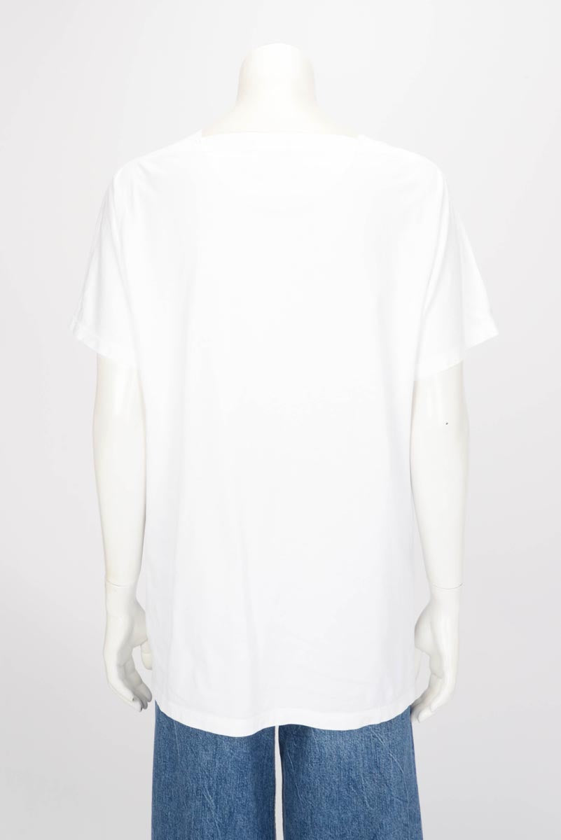 Hermes White Cotton Mosaique H Embroidered Tunic FR 40