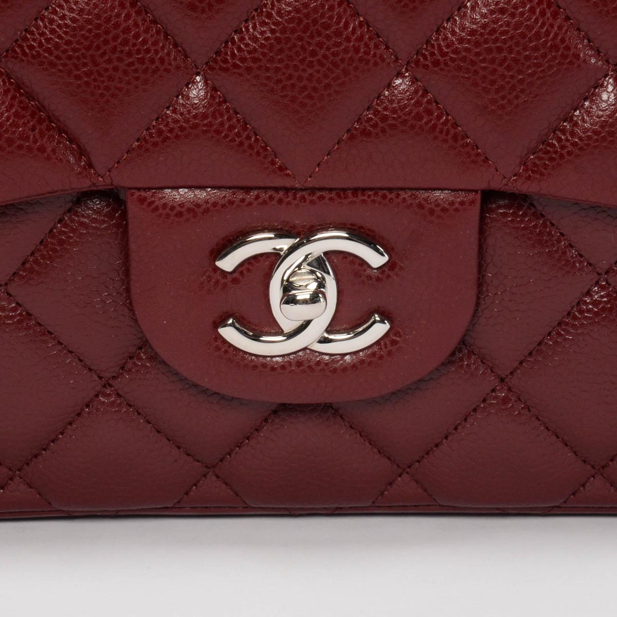 Chanel Dark Red Caviar Maxi Single Flap Bag