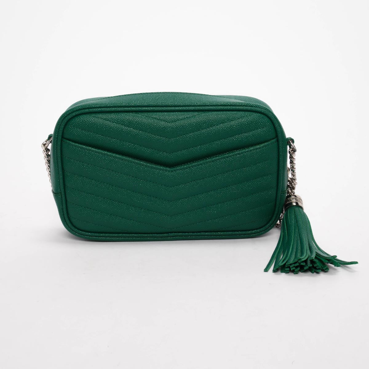 Saint Laurent Green Field Quilted Grain de Poudre Lou Mini Bag
