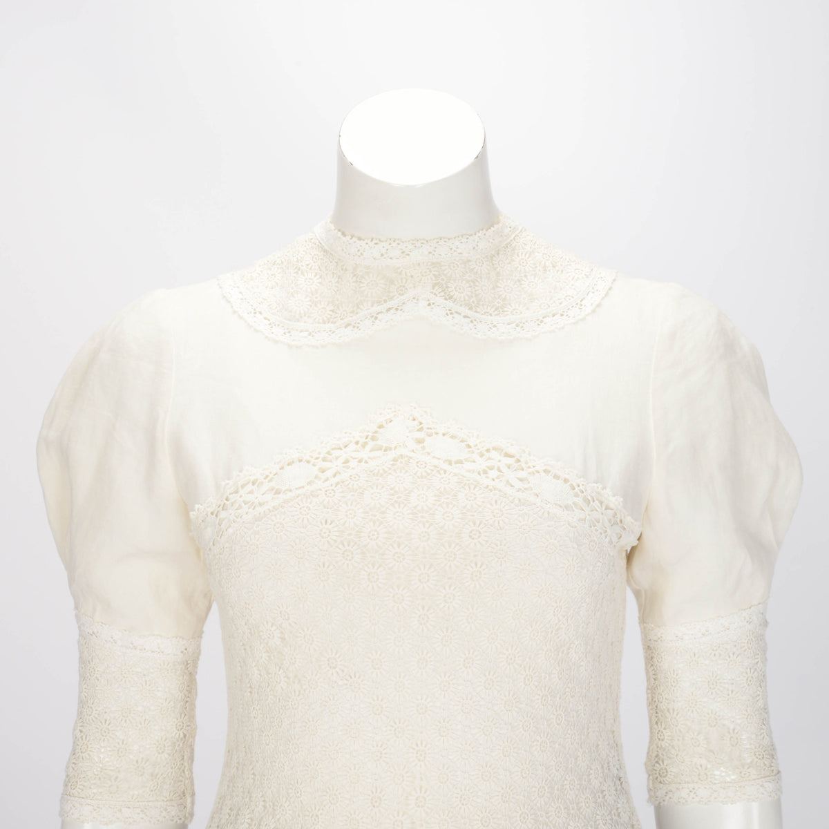 Isabel Marant Ivory Linen Floral Lace Detail Blouse FR 36