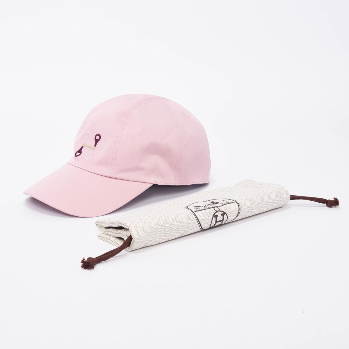 Hermes Pink Cotton Miles H Mors Cap