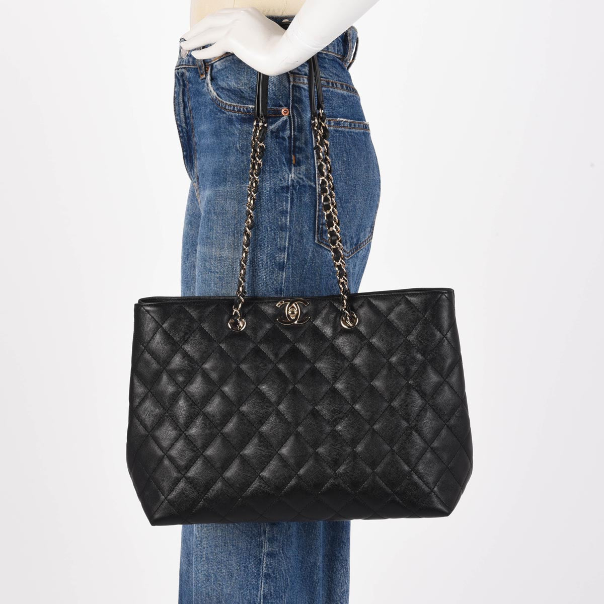 Chanel Black Quilted Caviar Timeless CC Tote