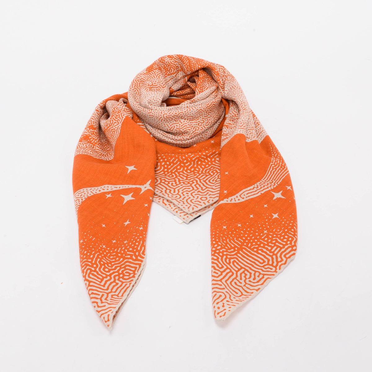 Hermes Orange Cashmere & Silk Clair de Lune Shawl 140
