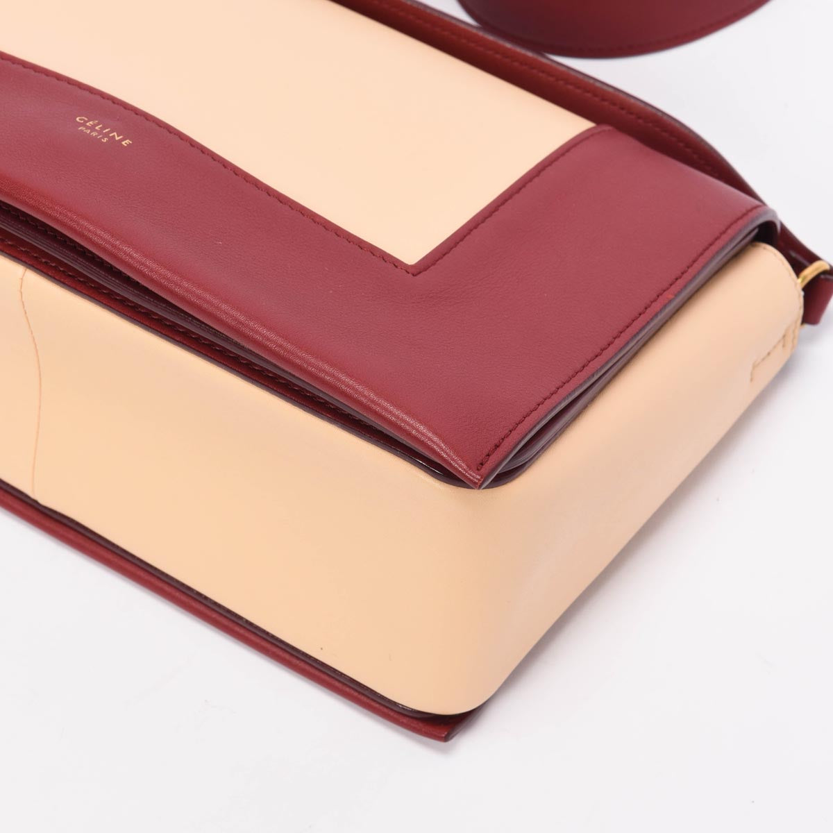 Celine Ruby & Nude Smooth Calfskin Medium Frame Bag