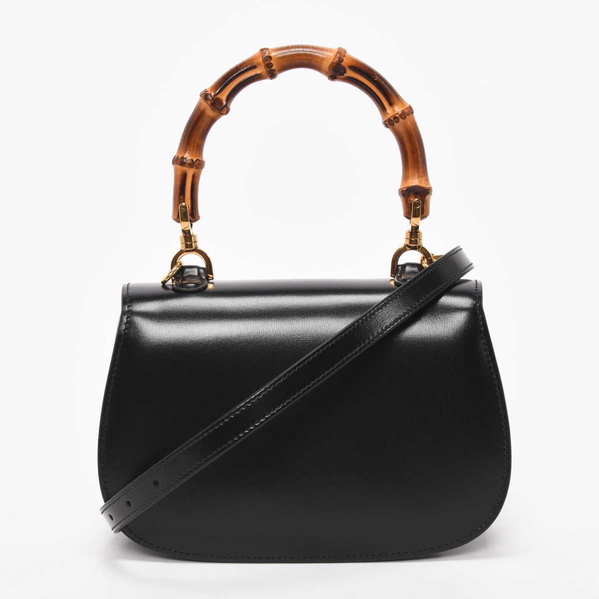 Gucci Black Calfskin Bamboo 1947 Small Bag