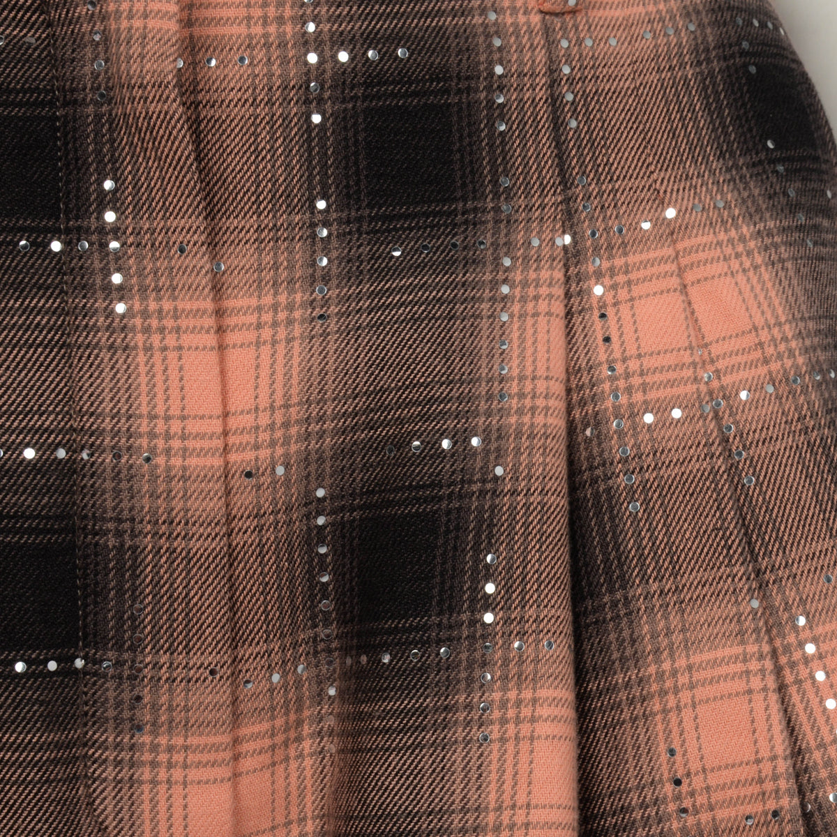 Chanel Pink & Black Cotton Check Sequined Pants FR 38