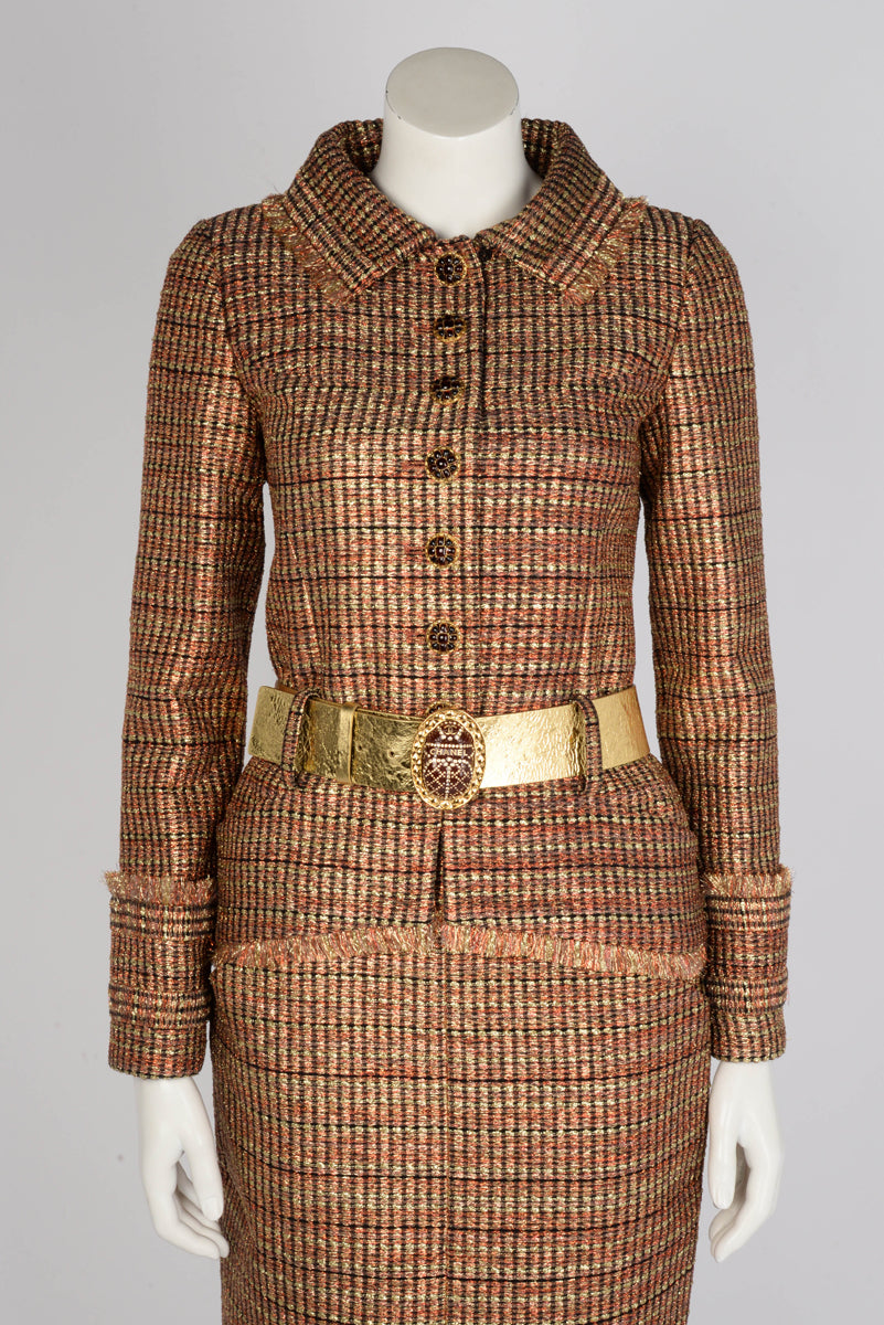 Chanel Metallic Tweed Paris to Egypt Skirt Suit
