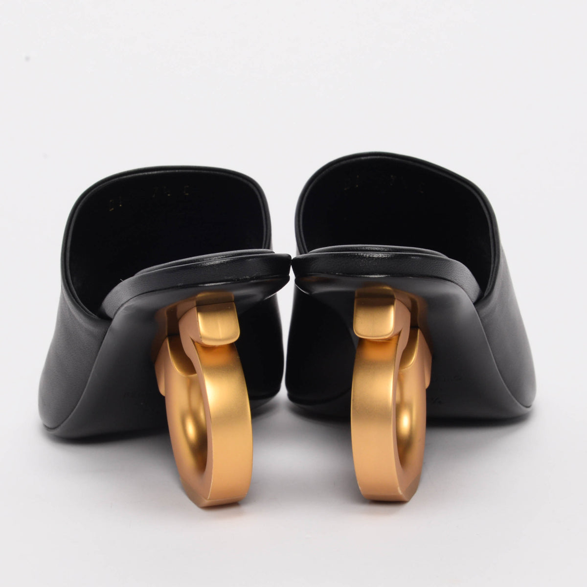 Ferragamo Black Lambskin Astro Mules 7.5