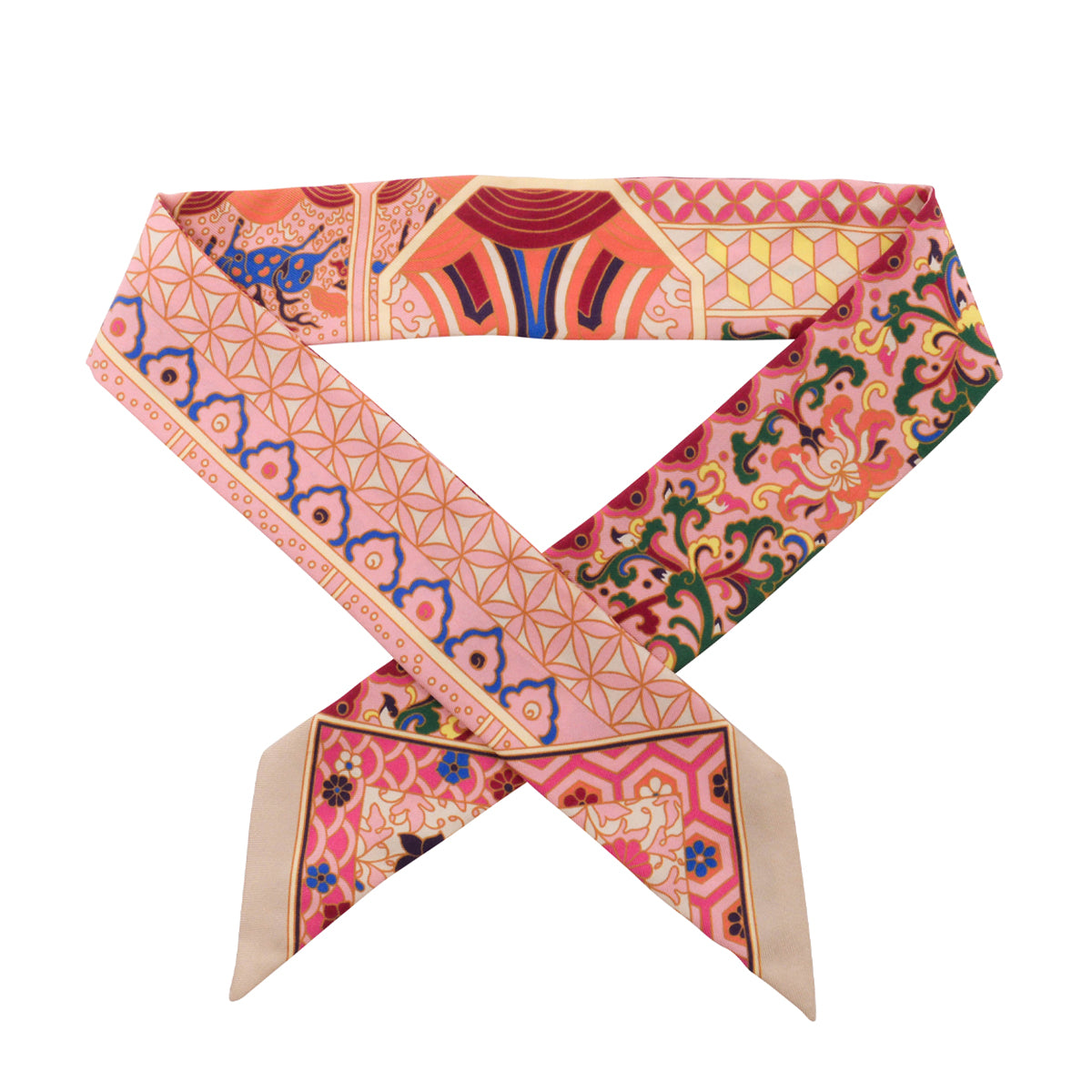 Hermes Pink Silk Collections Imperiales Twilly