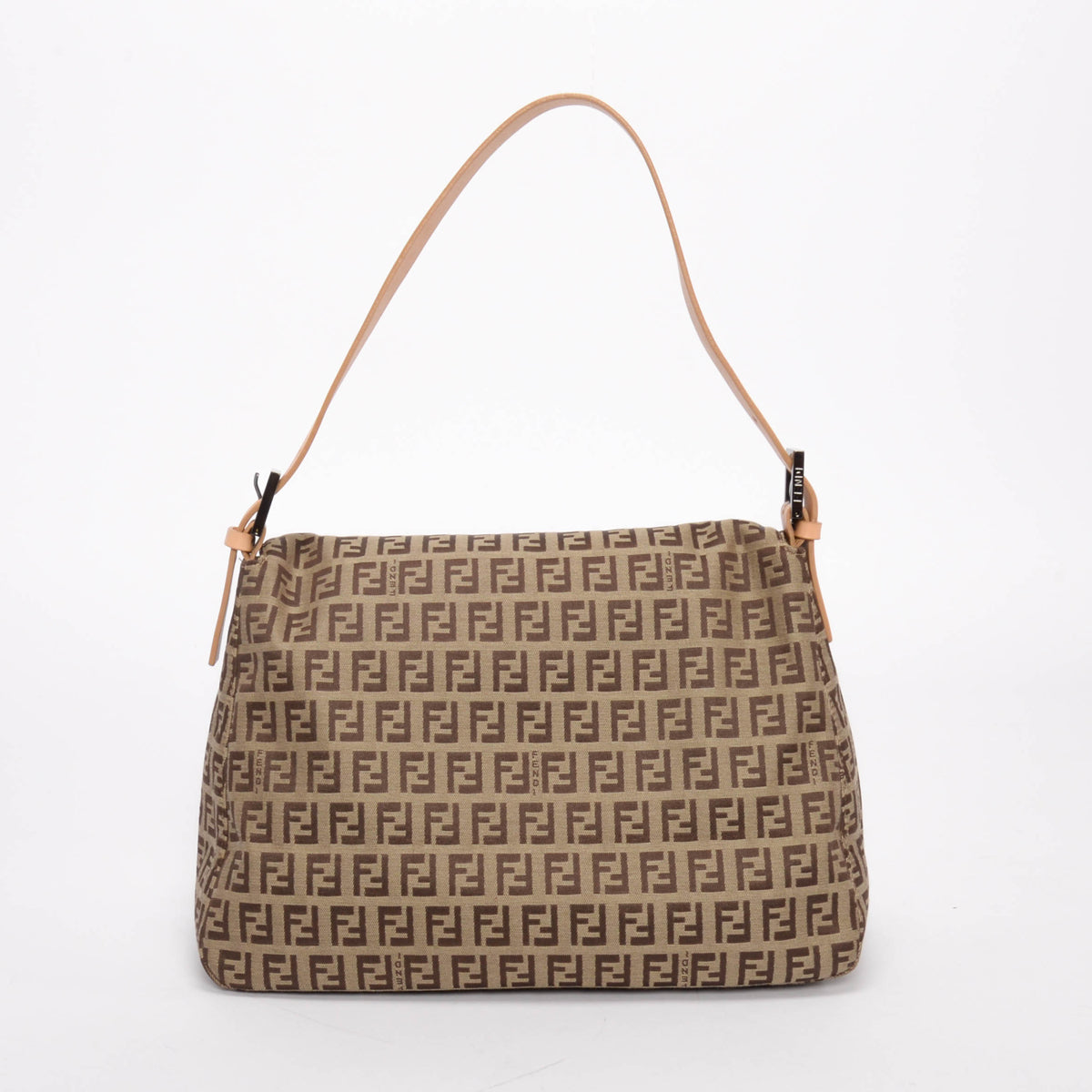 Fendi Brown Zucchino Canvas Mamma Baguette Bag