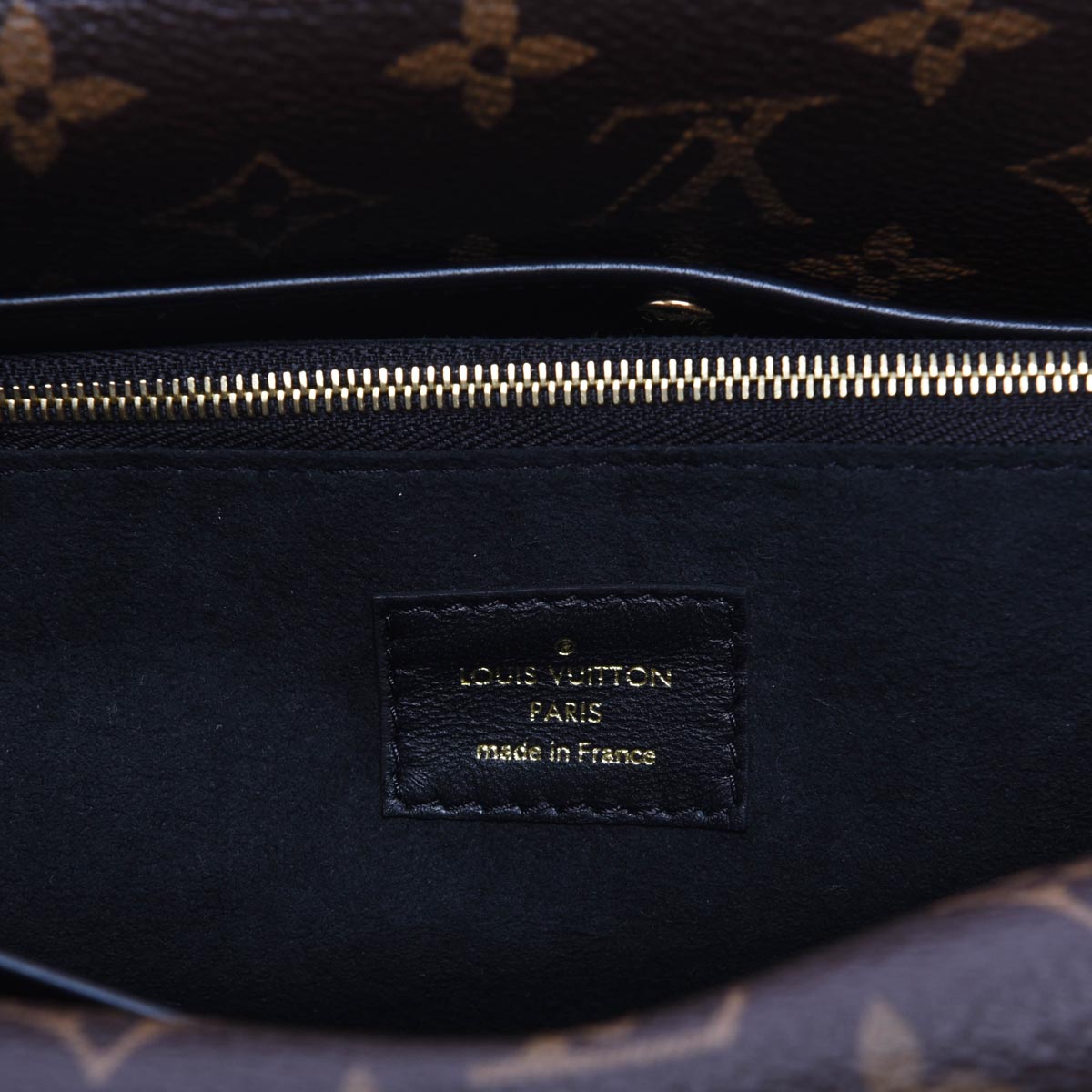 Louis Vuitton Black Grained Calfskin & Monogram Double V Bag