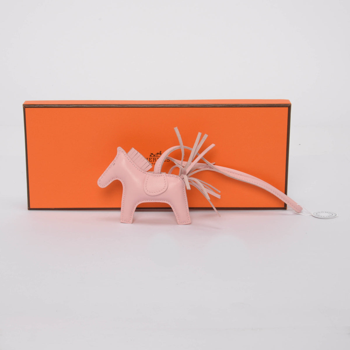 Hermes Rose Sakura Milo Lambskin Rodeo PM Bag Charm