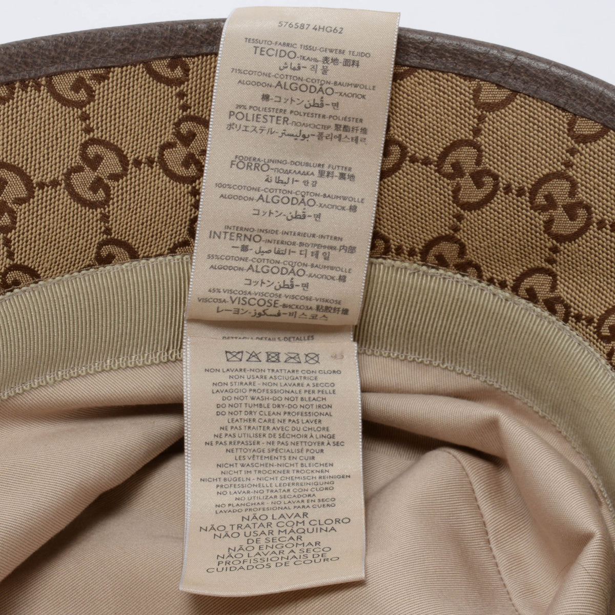 Gucci Beige Canvas GG Bucket Bucket Hat