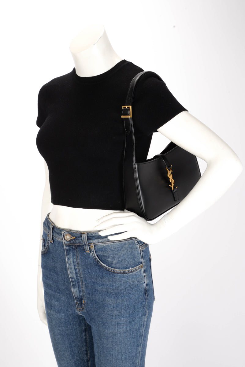 Saint Laurent Black Calfskin Le 5 A 7 Shoulder Bag