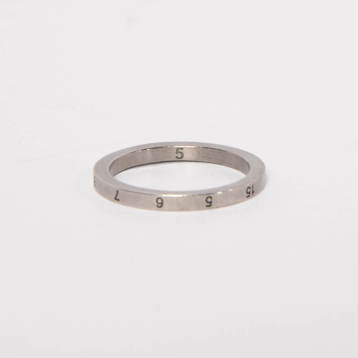 Maison Margiela Semi-Polished Silver Numerical 11 Thin Ring