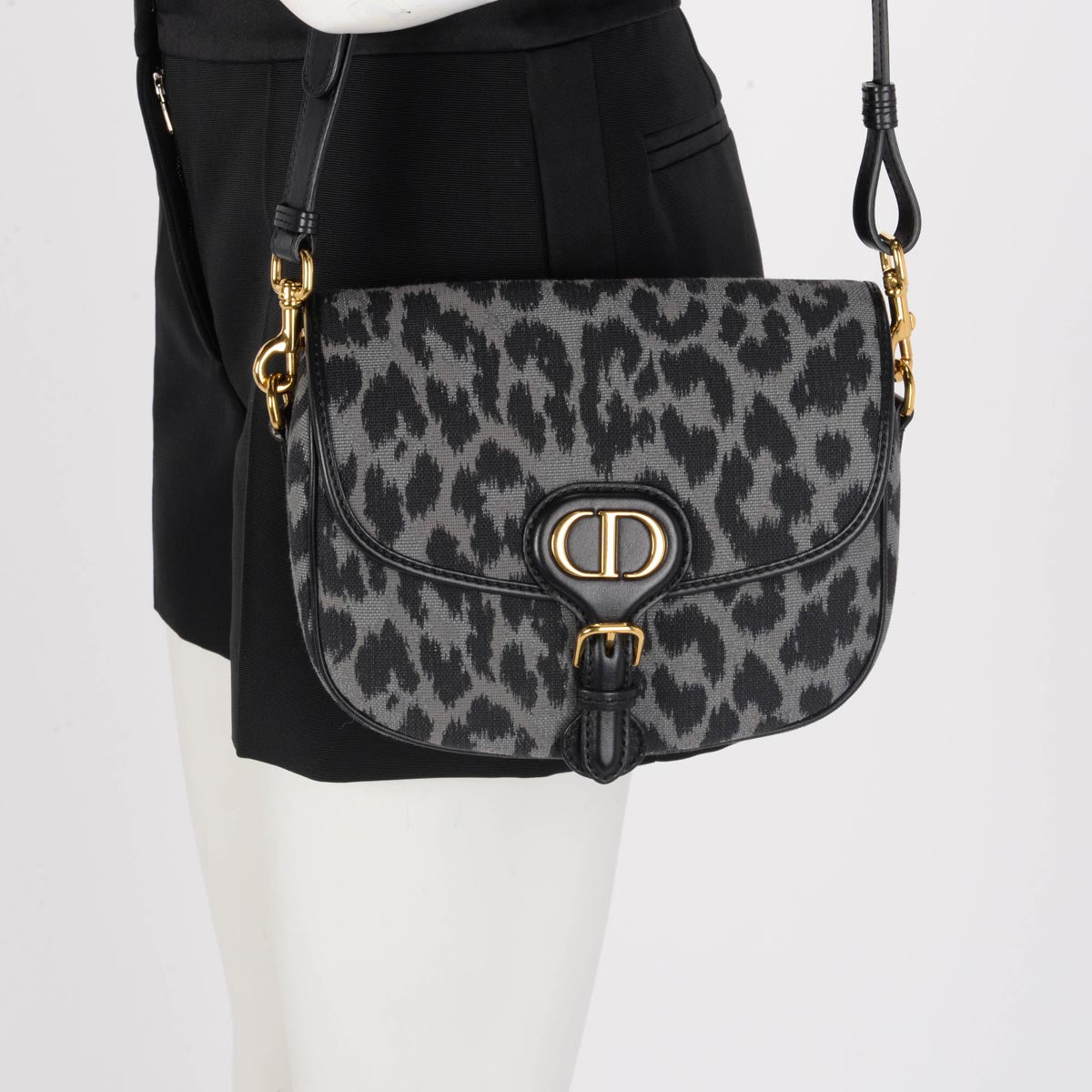 Dior Grey Mizza Canvas Medium Bobby Shoulder Bag