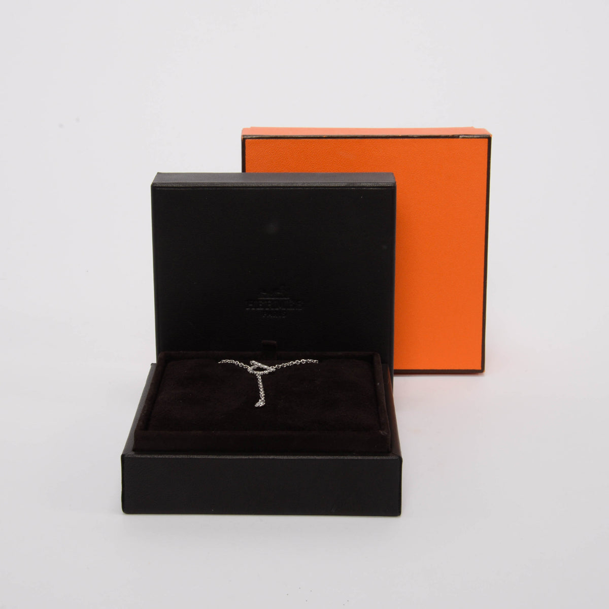 Hermes 18k White Gold & Diamond Finesse Necklace