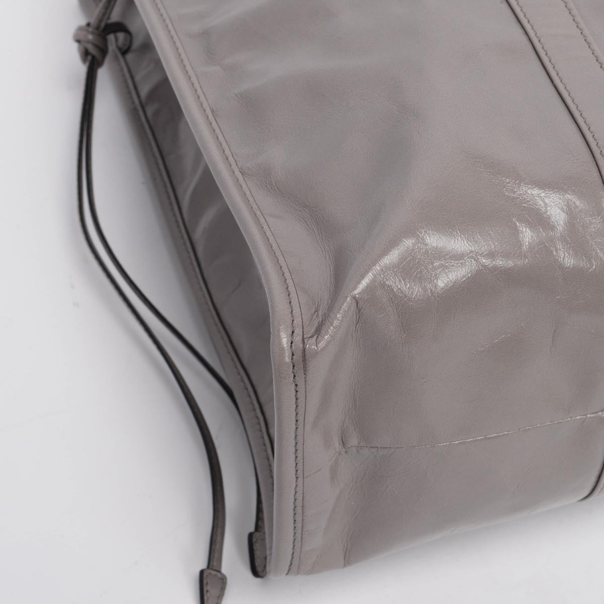 Prada Pewter Antique Nappa Leather Large Tote