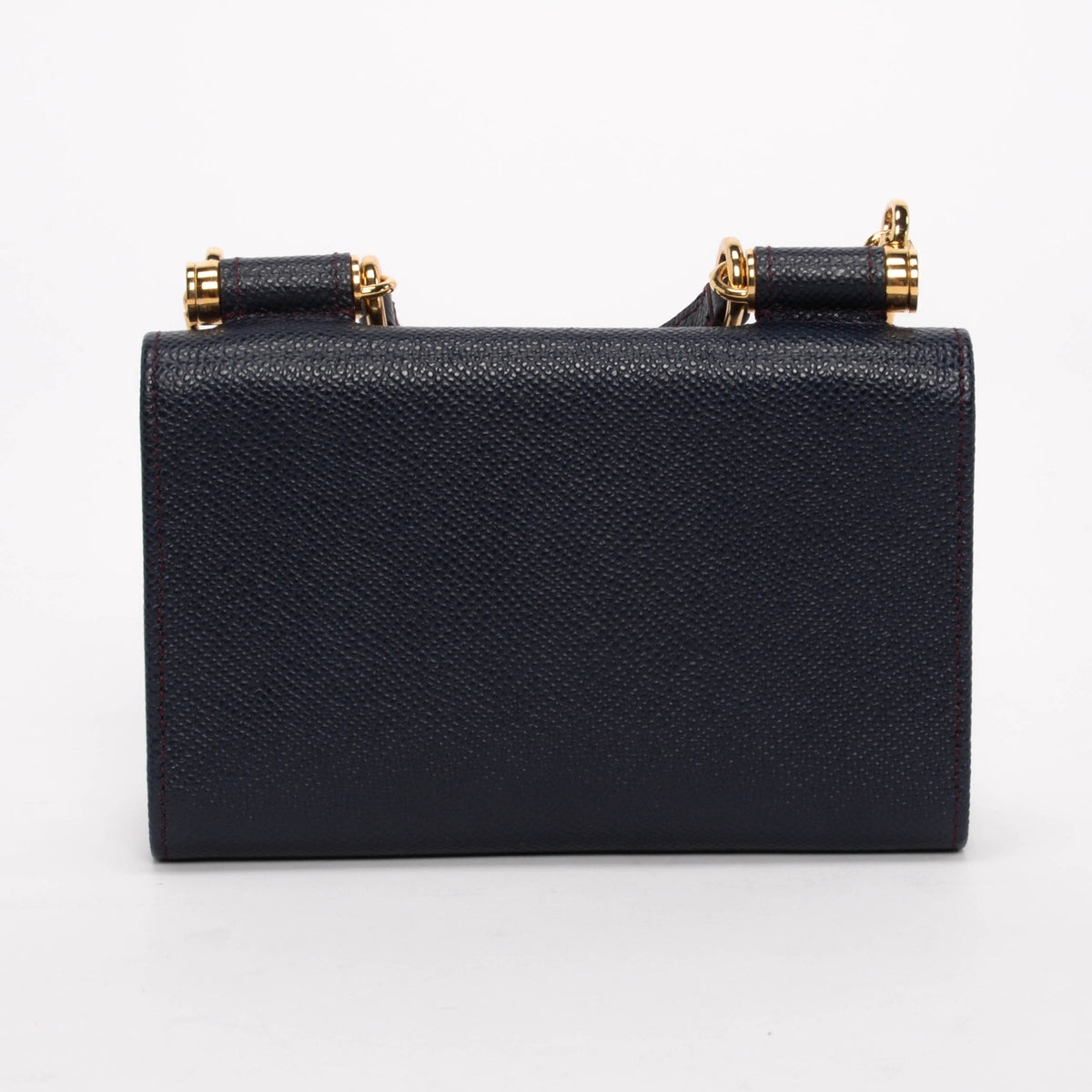 Dolce & Gabbana Navy Grained Leather Miss Sicily Wallet On Chain