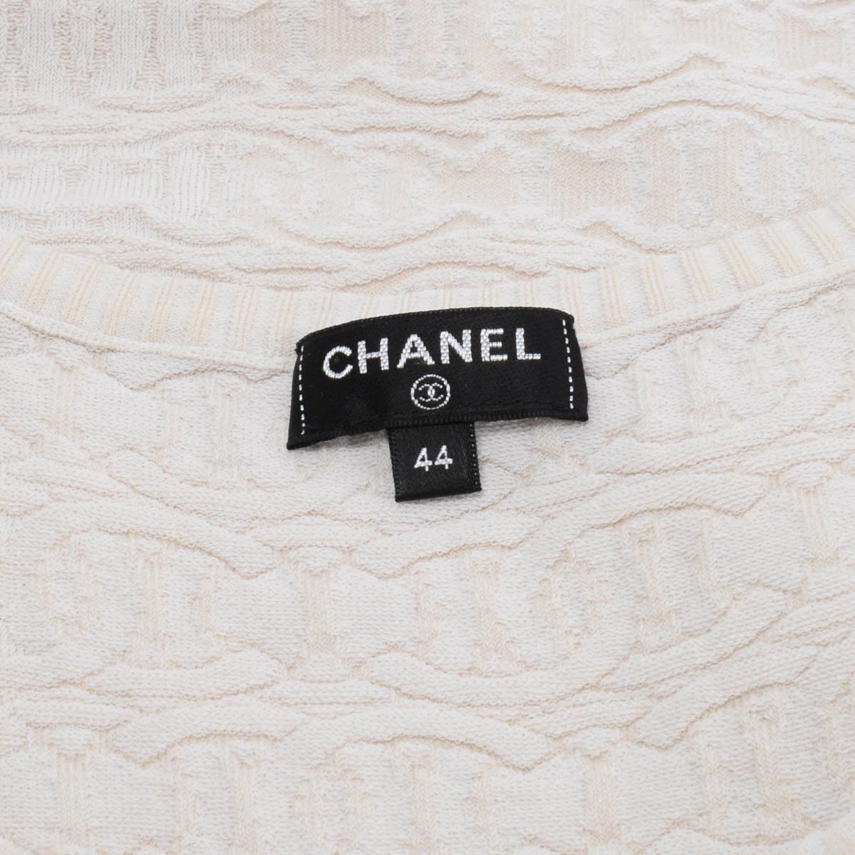 Chanel Cream Cotton CC Singlet Top FR 44