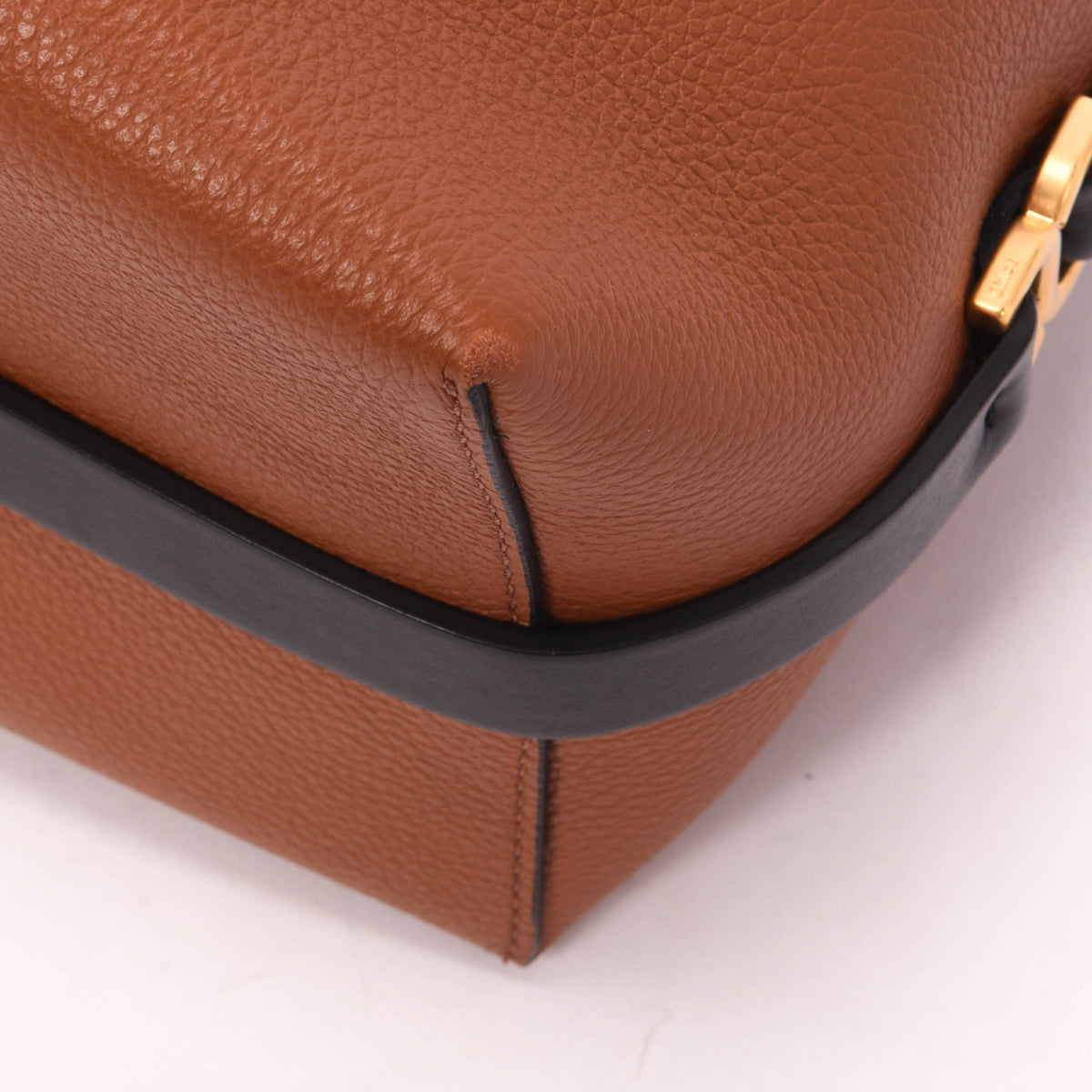 Chloe Tan & Black Calfskin Marcie Drawstring Bucket Bag