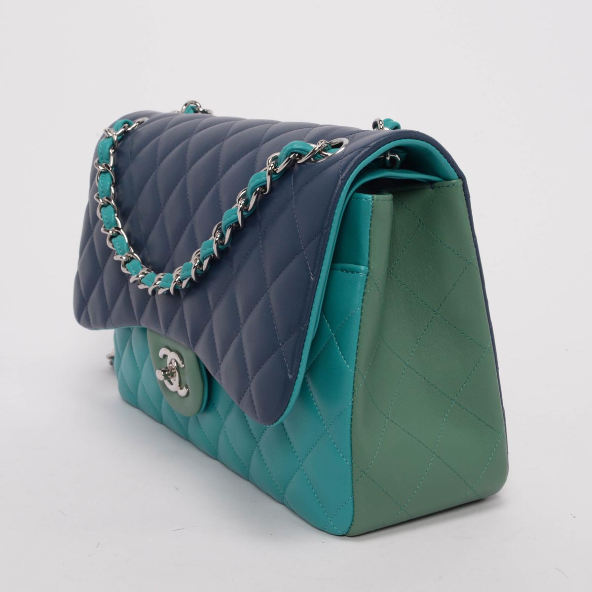 Chanel Tri-Colour Lambskin Jumbo Double Flap Bag