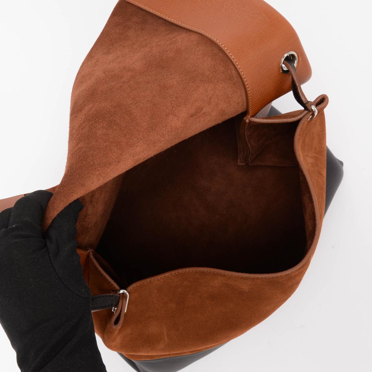 Celine Tan & Black Calfskin All Soft Shoulder Bag
