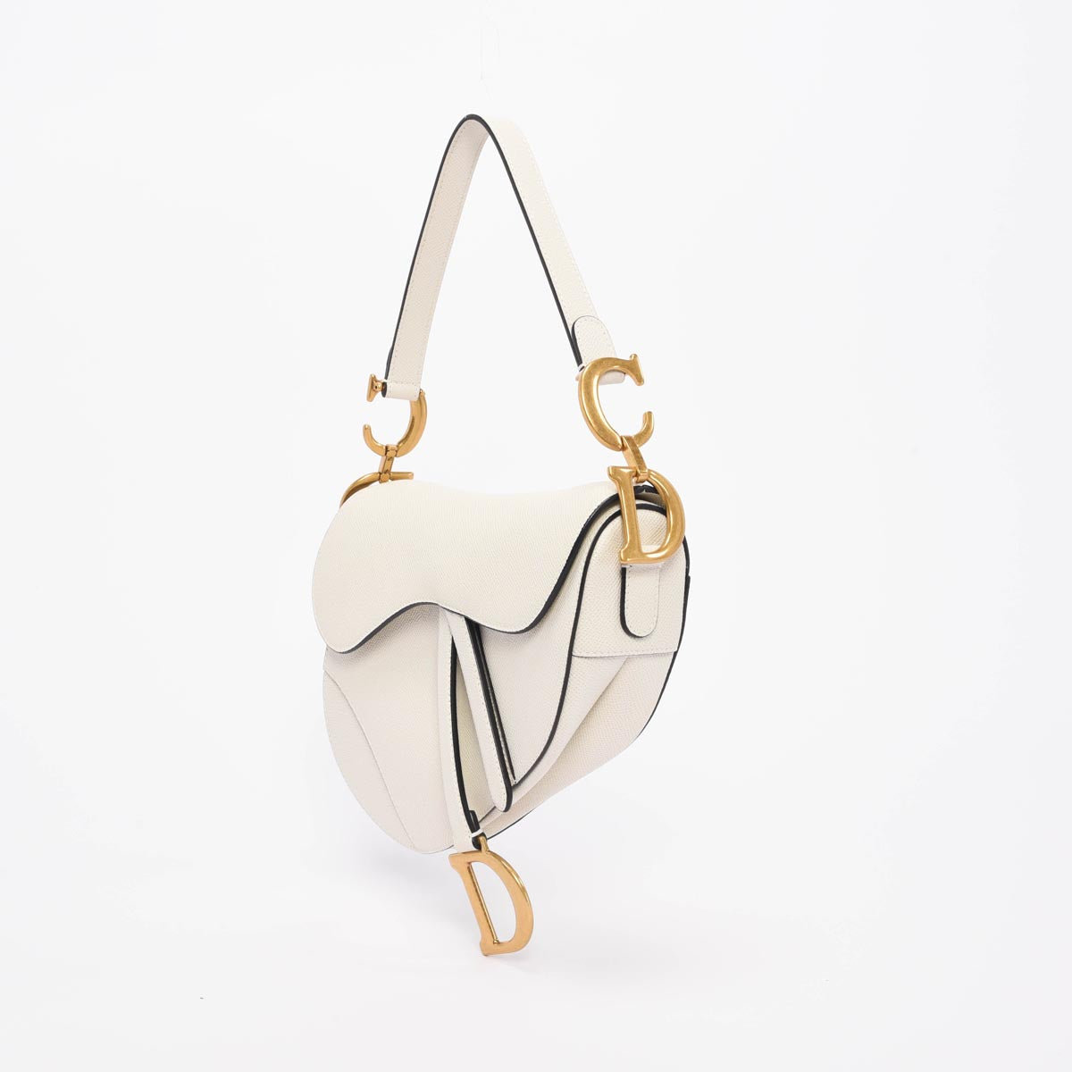 Dior Latte Grained Calfskin Saddle Bag
