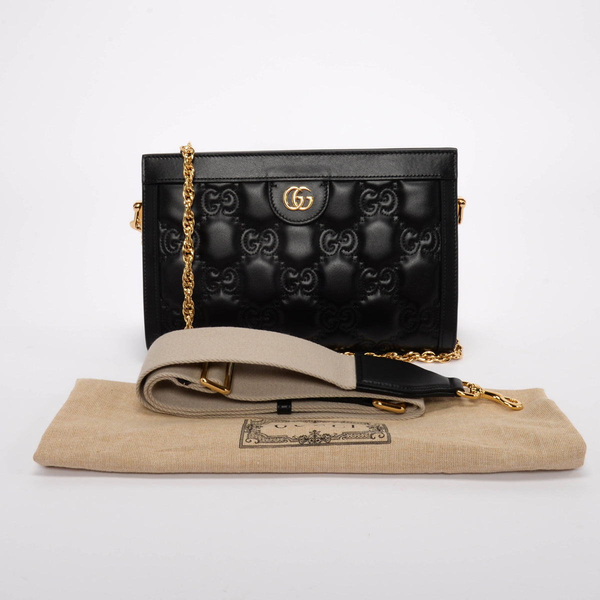 Gucci Black GG Matelasse Small Shoulder Bag