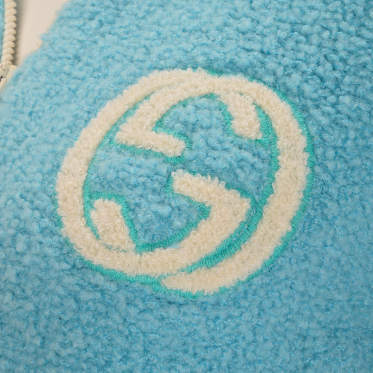 Gucci Blue Extrafine Wool Interlocking G Zip Jacket S