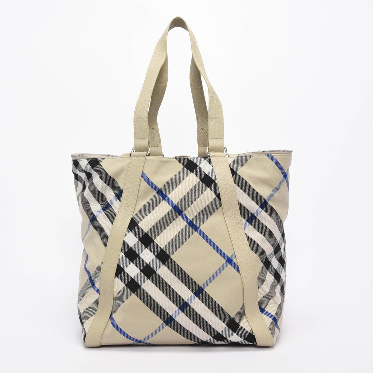 Burberry Beige Jacquard Check Large Festival Tote