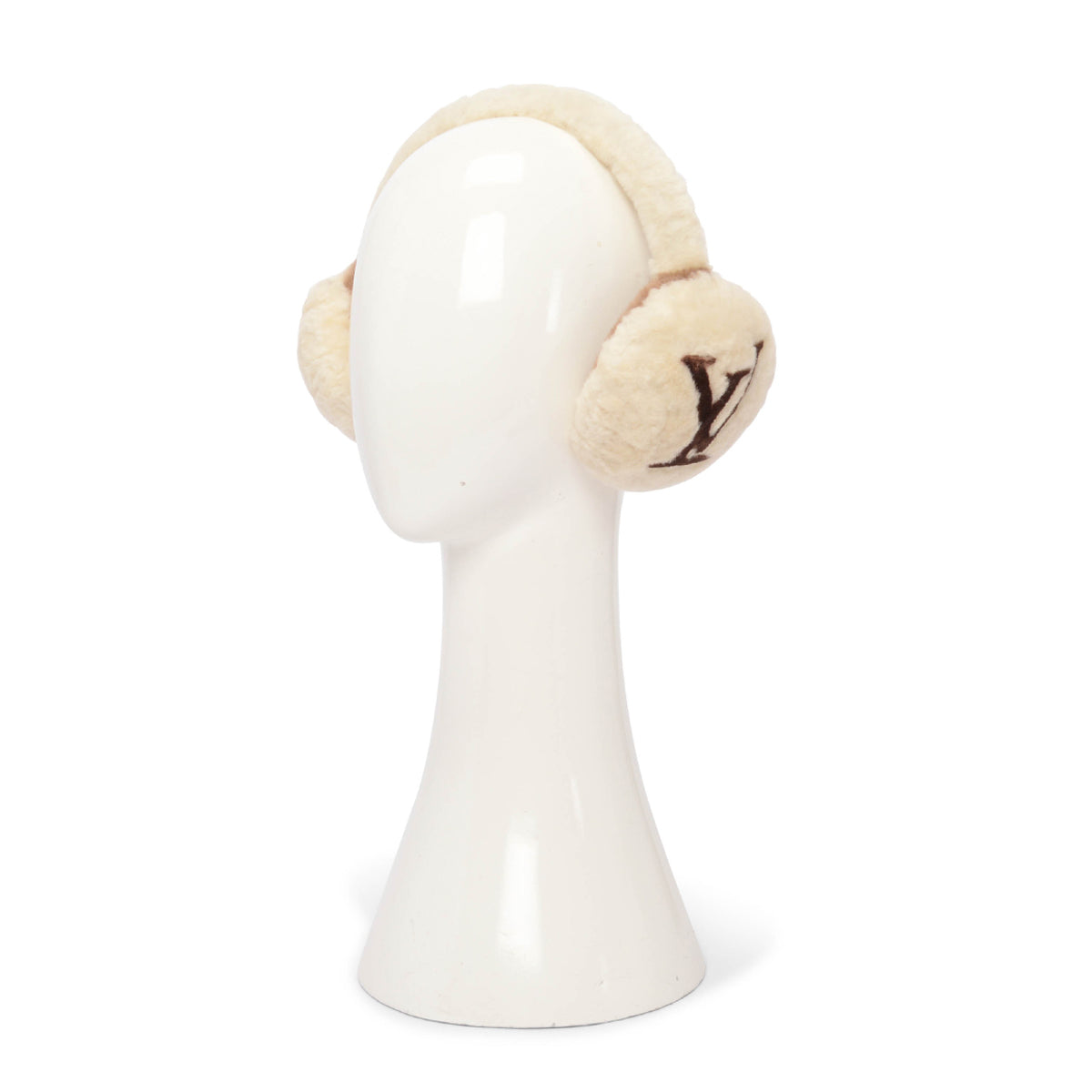 Louis Vuitton White Shearling LV Cloud Earmuffs