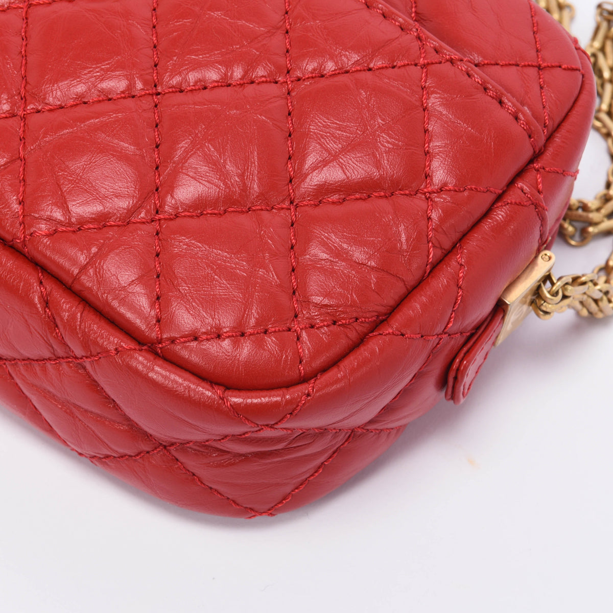 Chanel Red Aged Quilted Calfskin Mini Reissue Camera Case