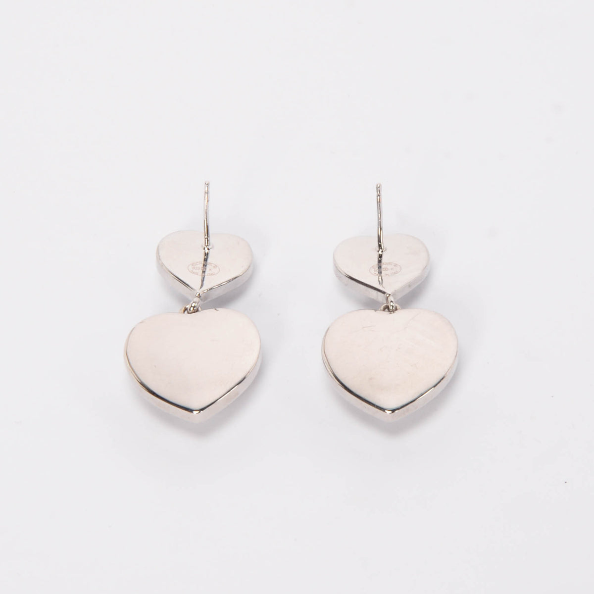 Chanel Silver Pearl & Crystal CC Heart Drop Earrings