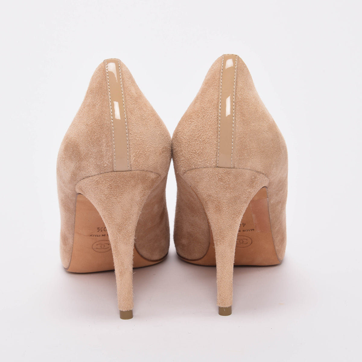 Chanel Beige Suede Cap Toe Pumps 40.5