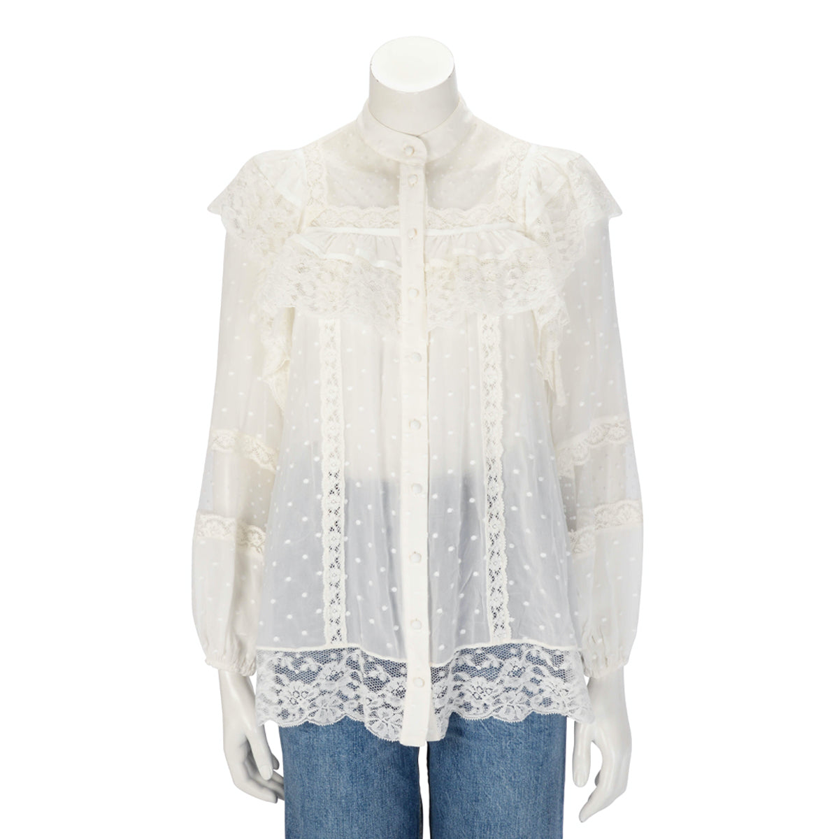 Zimmermann Pearl Moncur Lace Yoke Blouse 1