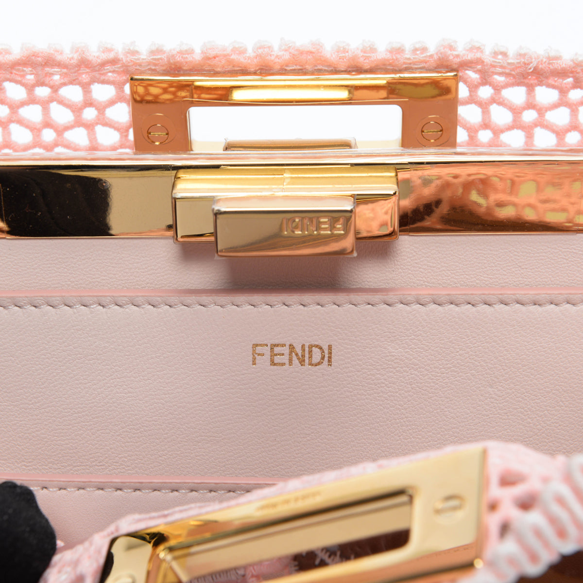 Fendi Pink Macrame Medium Peekaboo ISeeU Bag