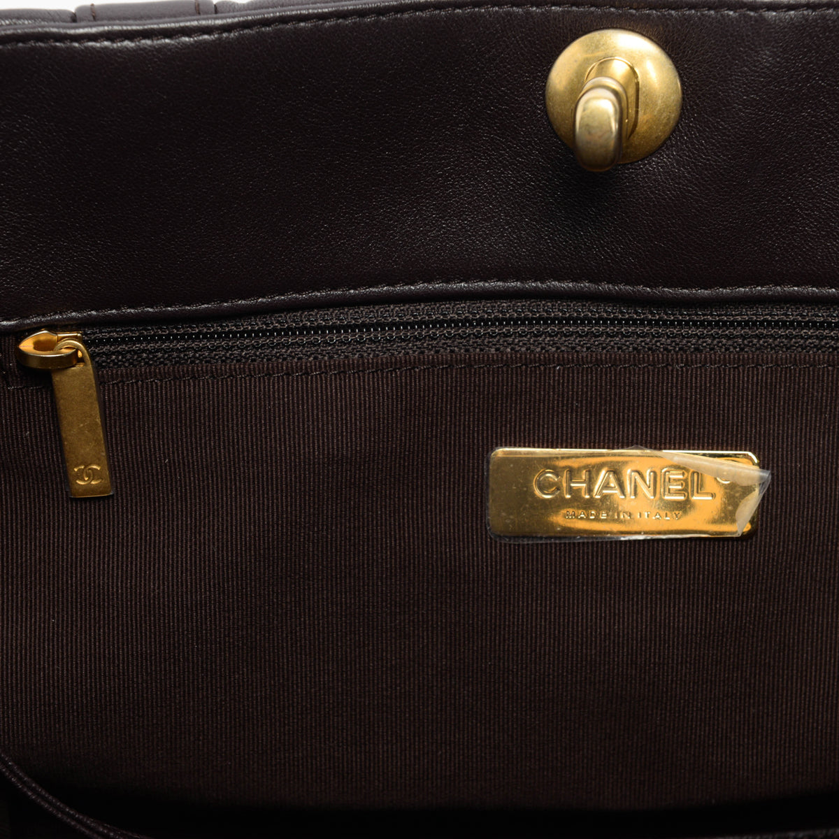 Chanel Aubergine Quilted Lambskin 19 East West Shopping Tote