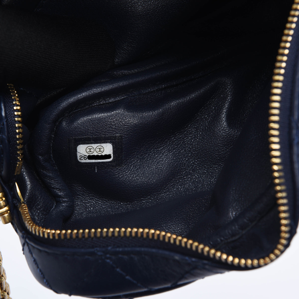 Chanel Navy Aged Quilted Calfskin Mini Reissue Camera Case