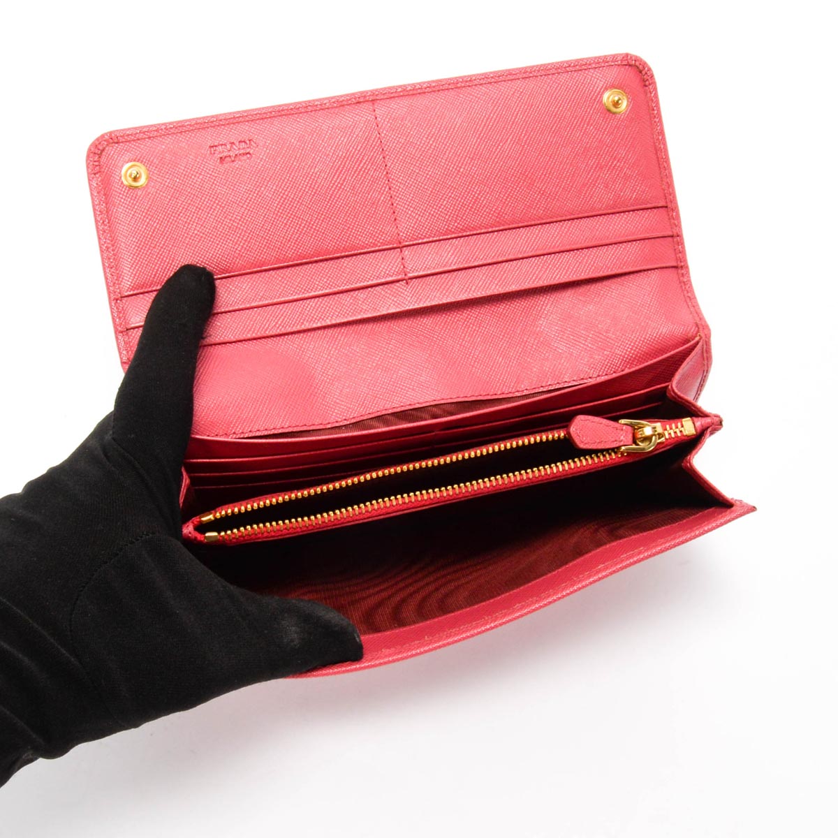 Prada Peony Saffiano Bow Wallet