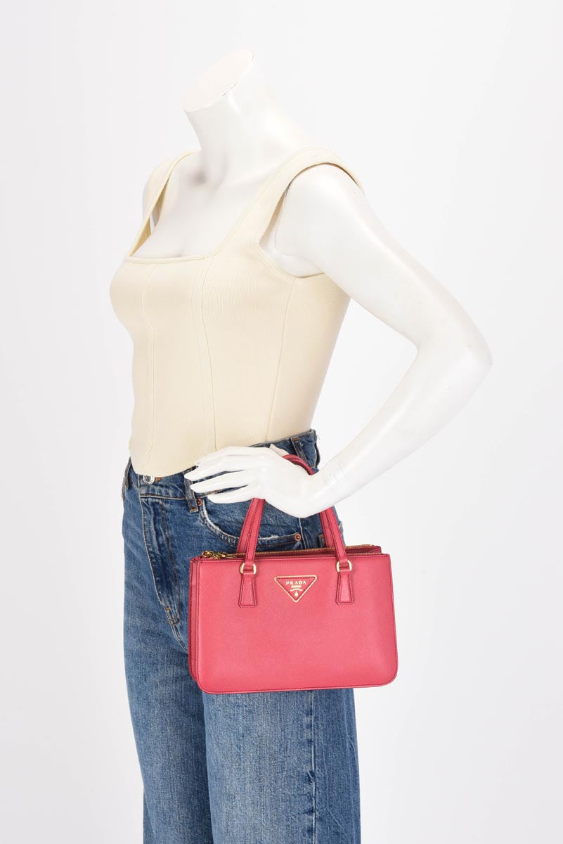 Prada Pink Saffiano Mini Galleria Tote