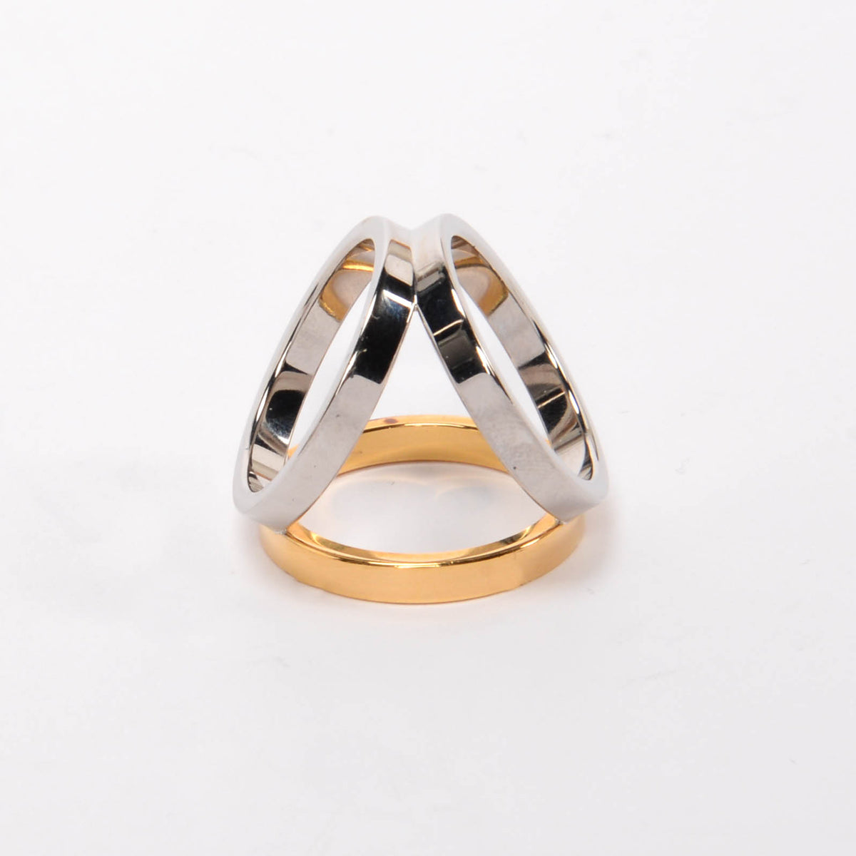 Hermes Gold & Silver Tone Trio 90 Scarf Ring