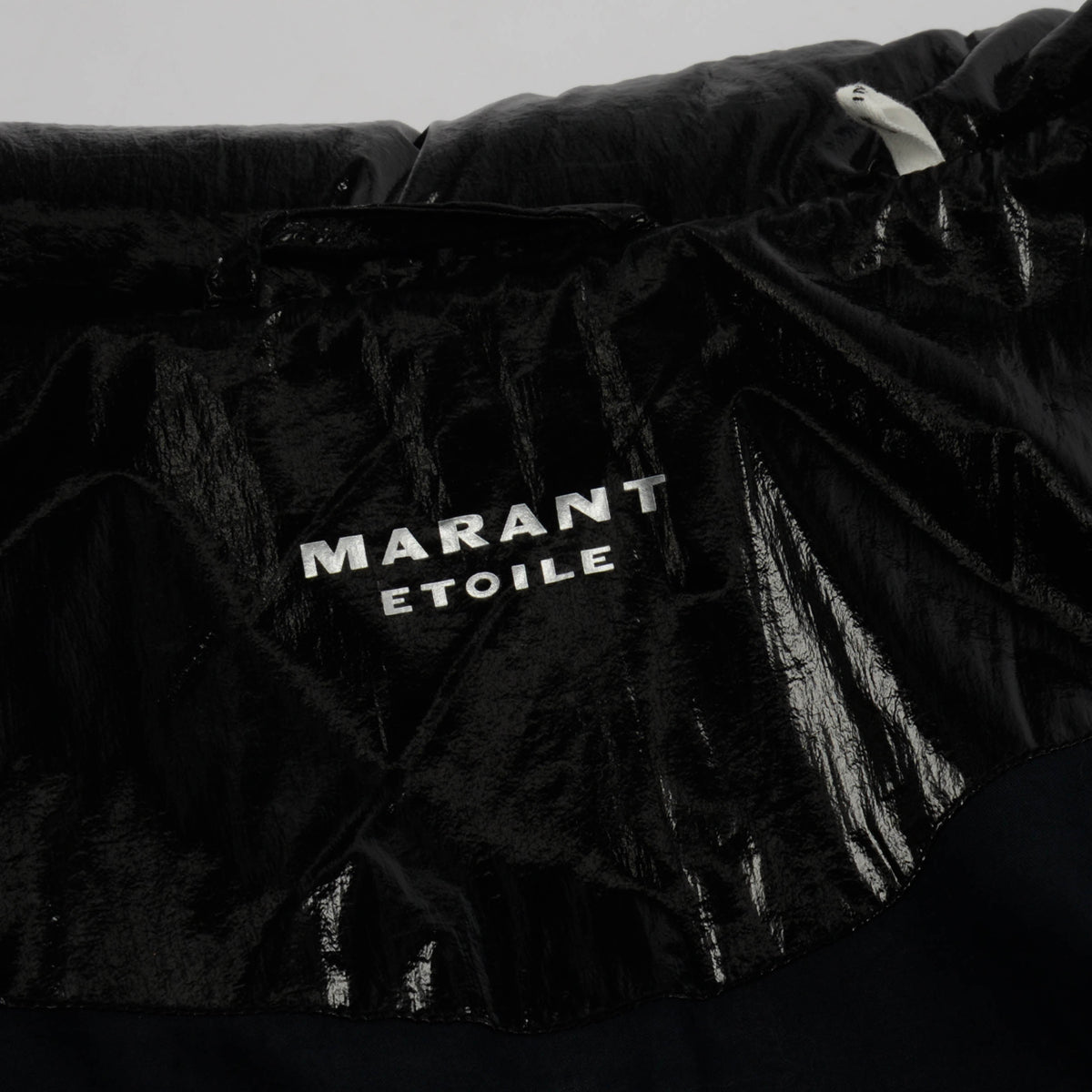 Isabel Marant Etoile Black Glossed Shell Telia Cropped Puffer Jacket FR 34