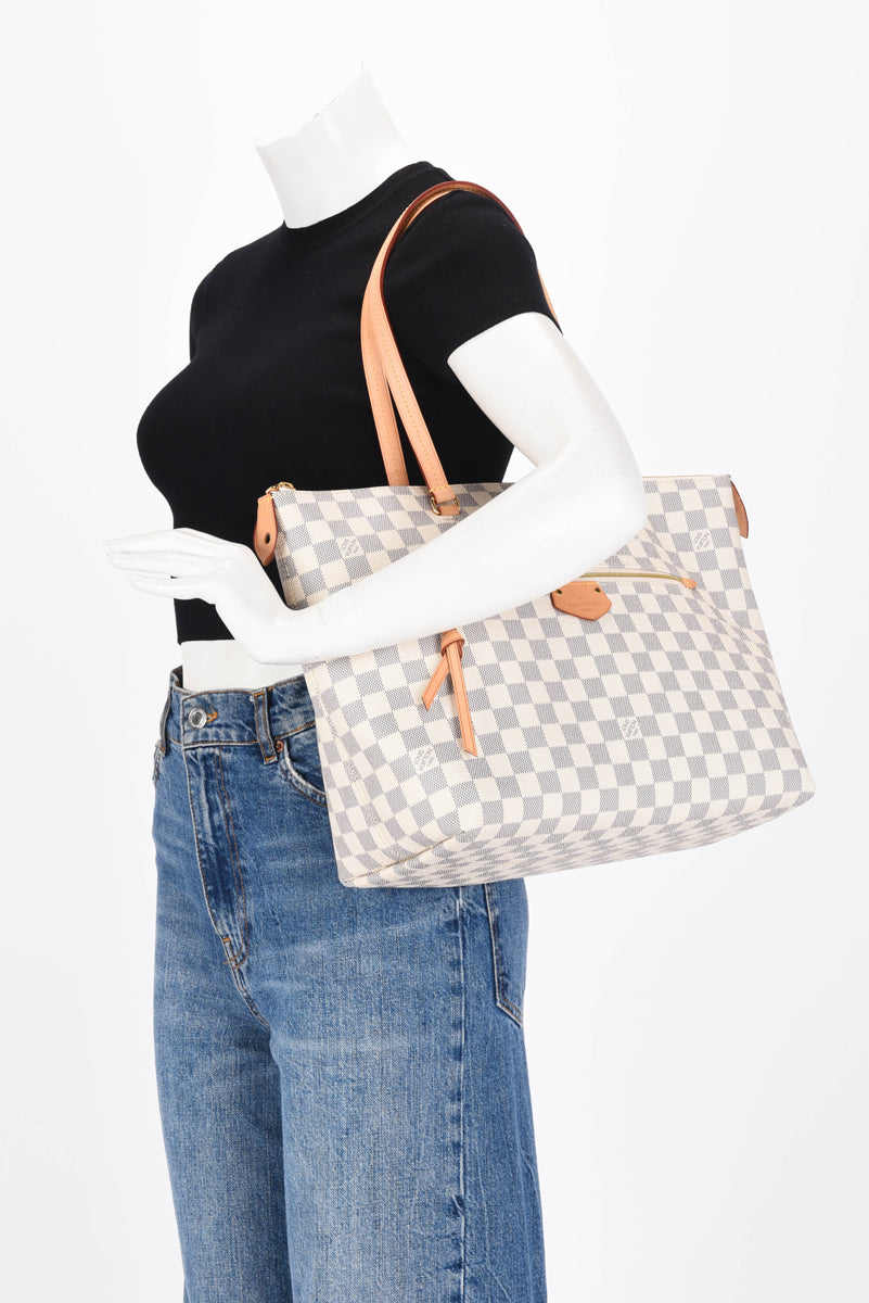 Louis Vuitton Rose Ballerine Damier Azur Iena MM