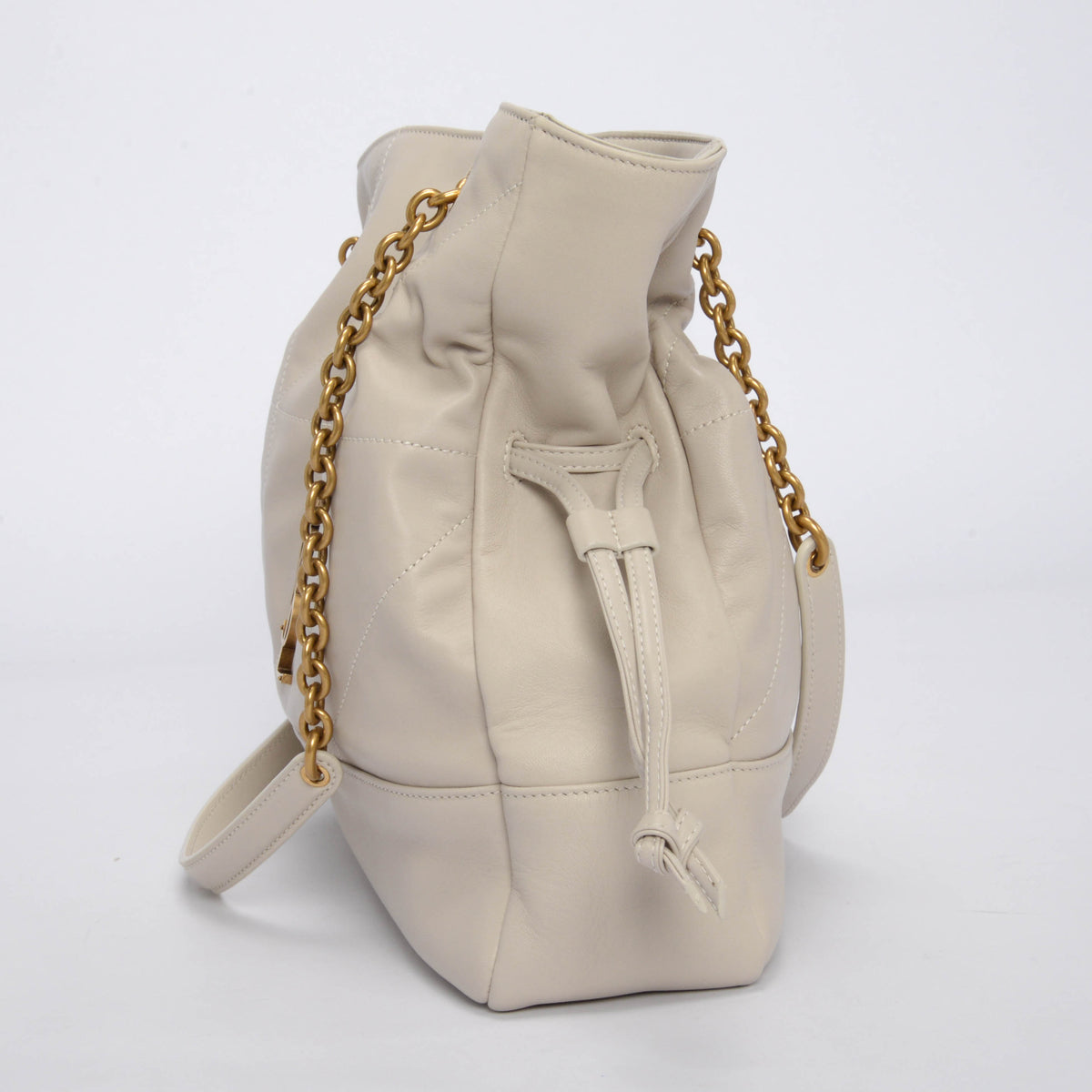 Saint Laurent Ivory Lambskin Small Jamie Shopping Tote